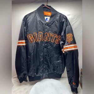 Vintage 90s Starter San Francisco Giants Varsity Jacket Size X Large Black